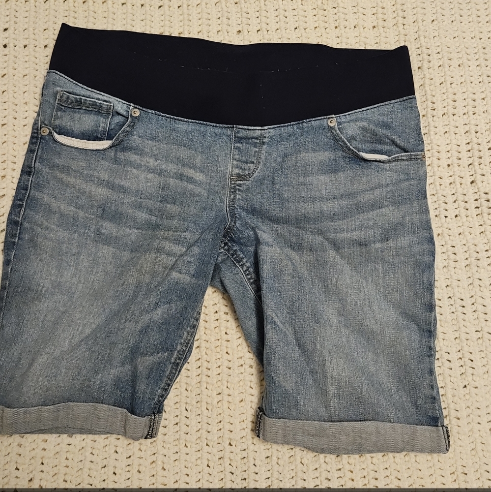 Maternity jean shorts